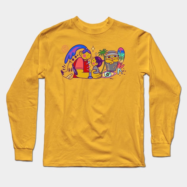 Lolly Pop World Long Sleeve T-Shirt by Jim Pixel Inc